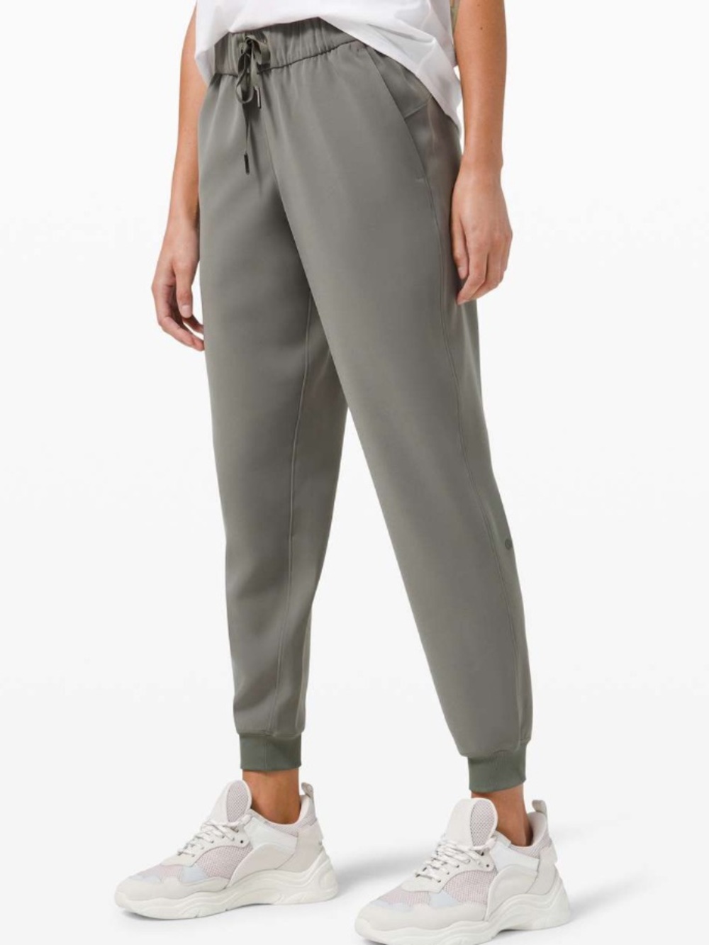 Olive Green Drawstring Jogger Pants - Women